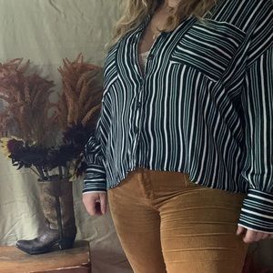 Free People striped button top
